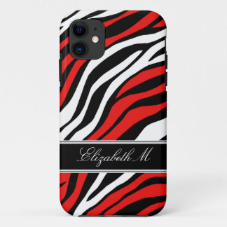 Zebra Print Mix Red iPhone 5 Case
