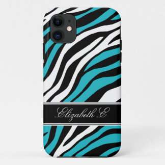 Zebra Print Mix Turquoise iPhone 5 Case
