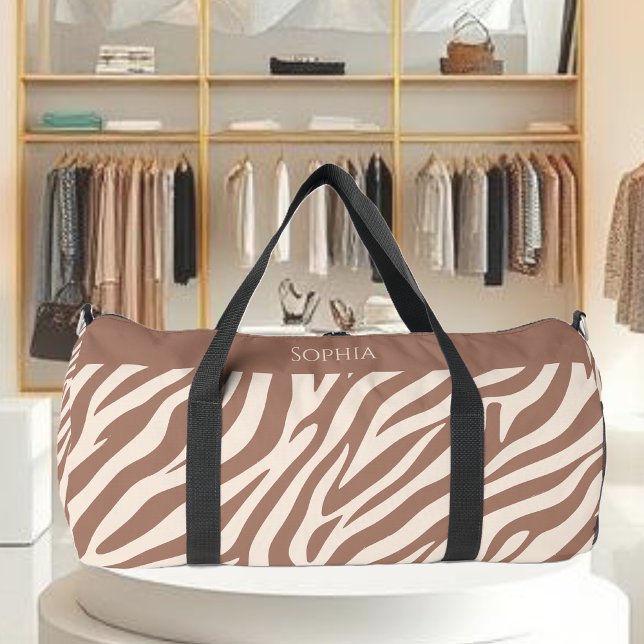 Zebra Print-Mocha Mousse Duffle Bag (Zebra Print-Mocha Mousse Duffle Bag)