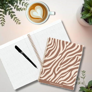 Zebra Print-Mocha Mousse- Notebook