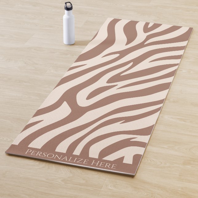 Zebra Print-Mocha Mousse Yoga Mat (In Situ)
