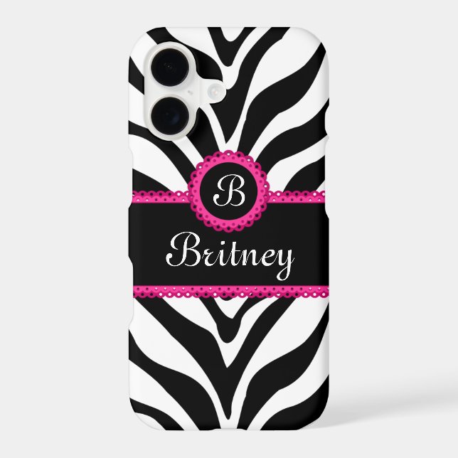 Zebra Print Monogram Name (Back)
