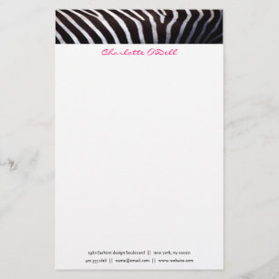 zebra print; monogram stationery