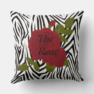 Zebra Print Mum Pillow/ Reverse the Rose Throw Pil Cushion