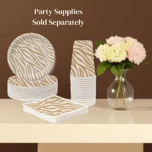 Zebra Print-Neutral Beige Paper Plate