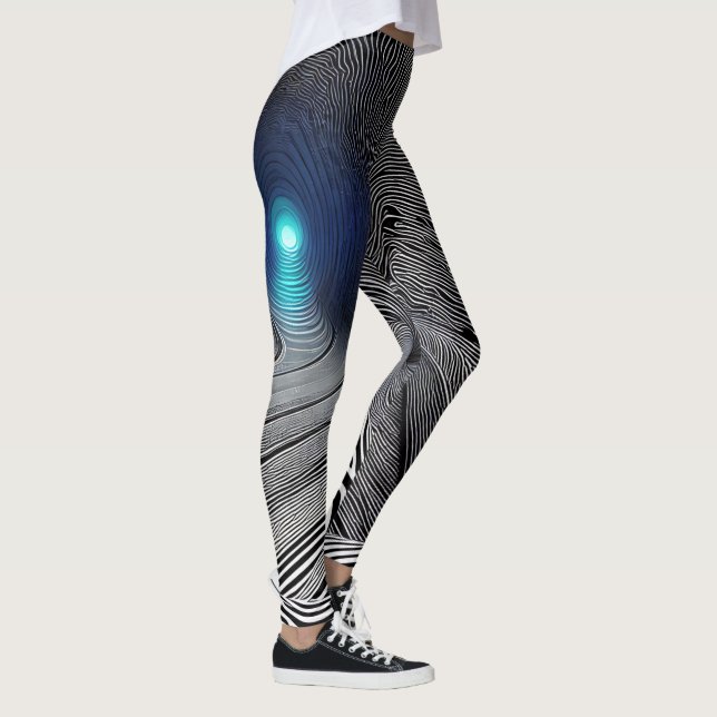 Zebra Print Optical Illusion,  Leggings (Right)