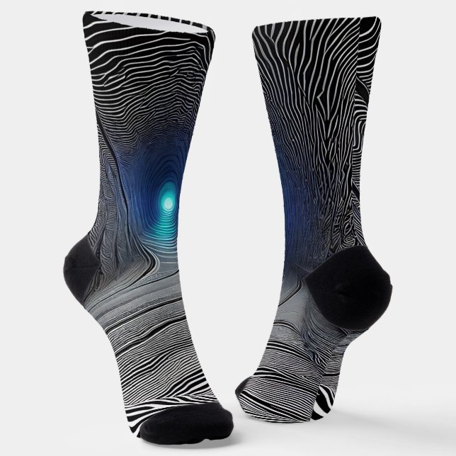 Zebra Print Optical Illusion,  Socks (Angled)