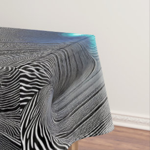 Zebra Print Optical Illusion, Tablecloth