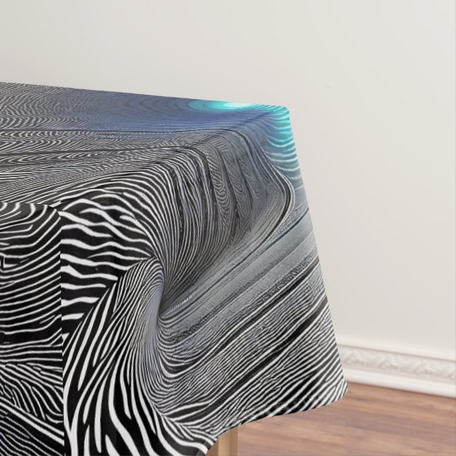 Zebra Print Optical Illusion, Tablecloth (In Situ)