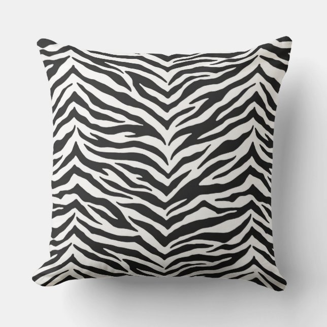 Zebra Print Outdoor Throw Pillow (Front)
