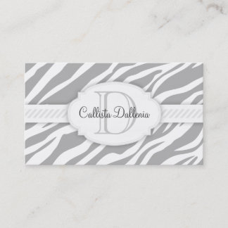 Zebra Print (Pale Grey) Custom Business Card