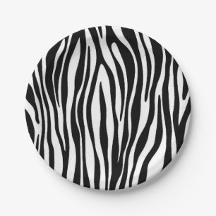 Zebra Print Paper Plate