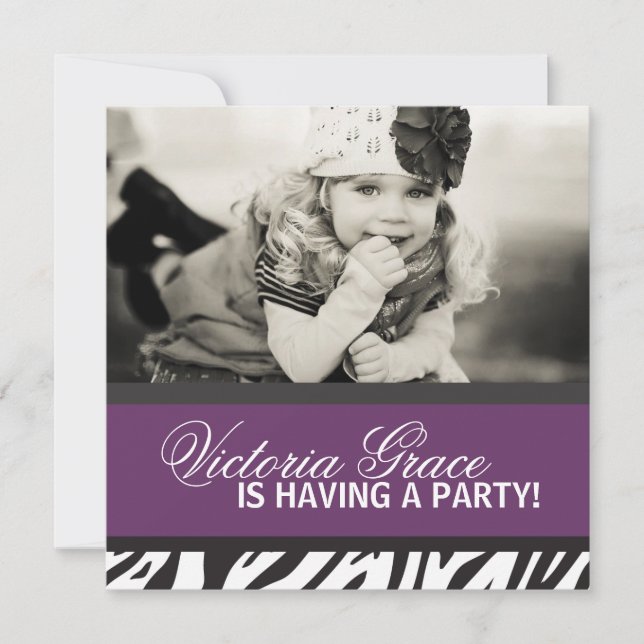 Zebra Print Party Invitation (Front)