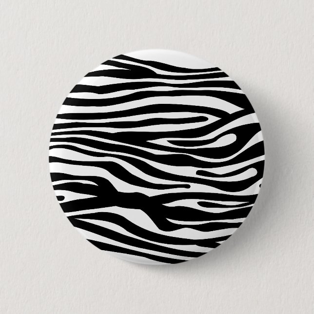 Zebra Print Pattern - Black and White 6 Cm Round Badge (Front)