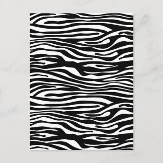 Zebra Print Pattern - Black and White Postcard