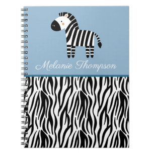 Zebra Print Pattern Custom Name  Notebook