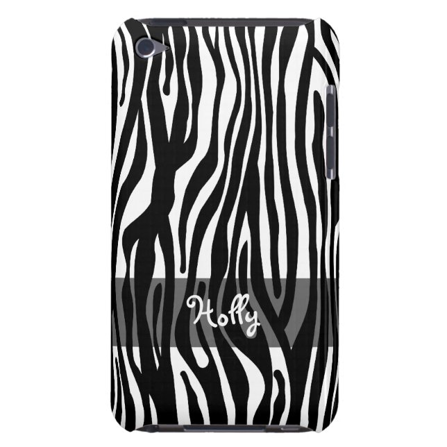 Zebra Print Pattern - Personalizable iPod Touch Case (Back)