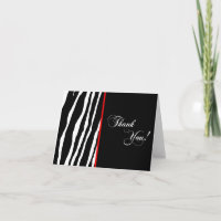 Zebra Print Pattern Thank You Card