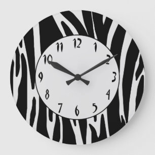 Zebra Print Pattern Wall Clock