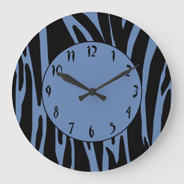 Zebra Print Pattern Wall Clock (Front)