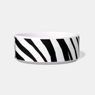 Zebra Print Personalised Cat Bowl