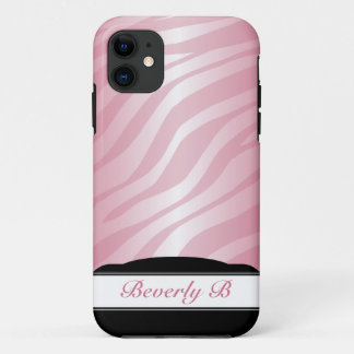 Zebra Print Pink Fusion personalised iPhone 5 Case