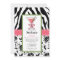 Zebra Print Pink Martini Bachelorette Invitations
