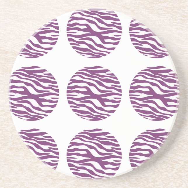 Zebra Print Polka Dots Coaster (Front)