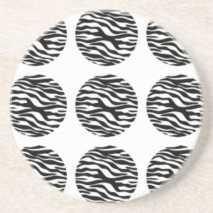 Zebra Print Polka Dots Coaster