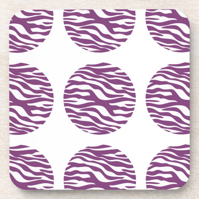 Zebra Print Polka Dots Coasters (Front)
