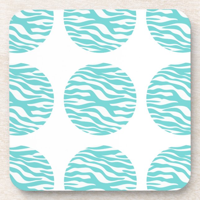 Zebra Print Polka Dots Coasters (Front)