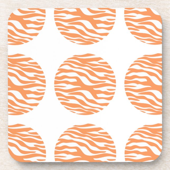 Zebra Print Polka Dots Coasters (Front)