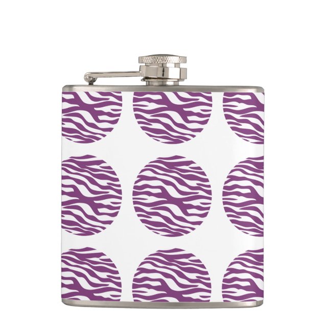 Zebra Print Polka Dots Flask (Front)