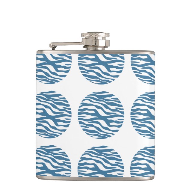 Zebra Print Polka Dots Flask (Front)