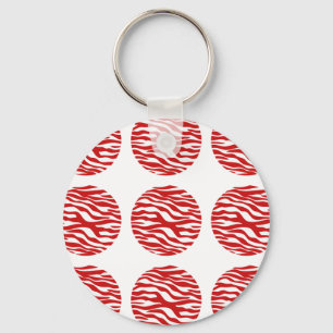 Zebra Print Polka Dots Keychain