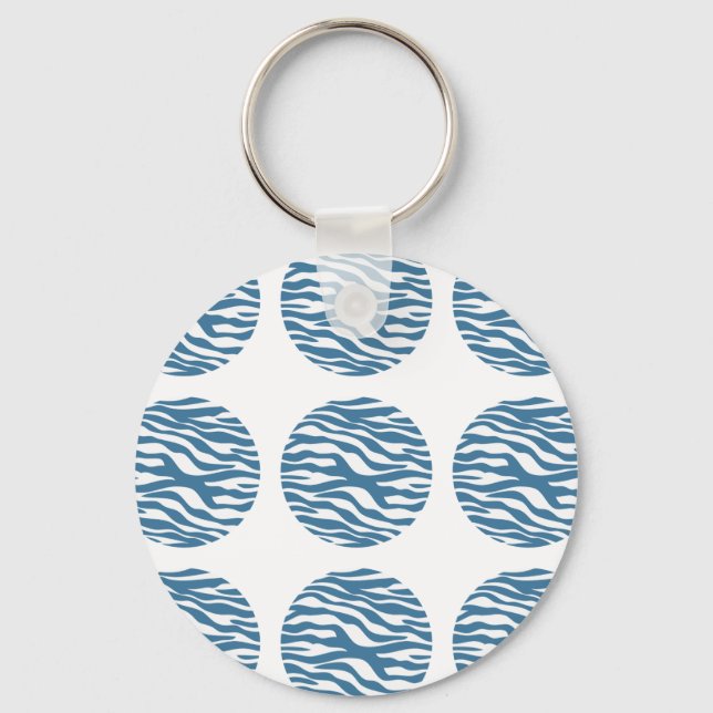 Zebra Print Polka Dots Keychain (Front)