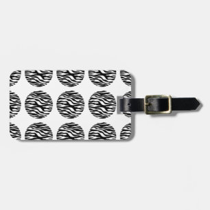Zebra Print Polka Dots Luggage Tag