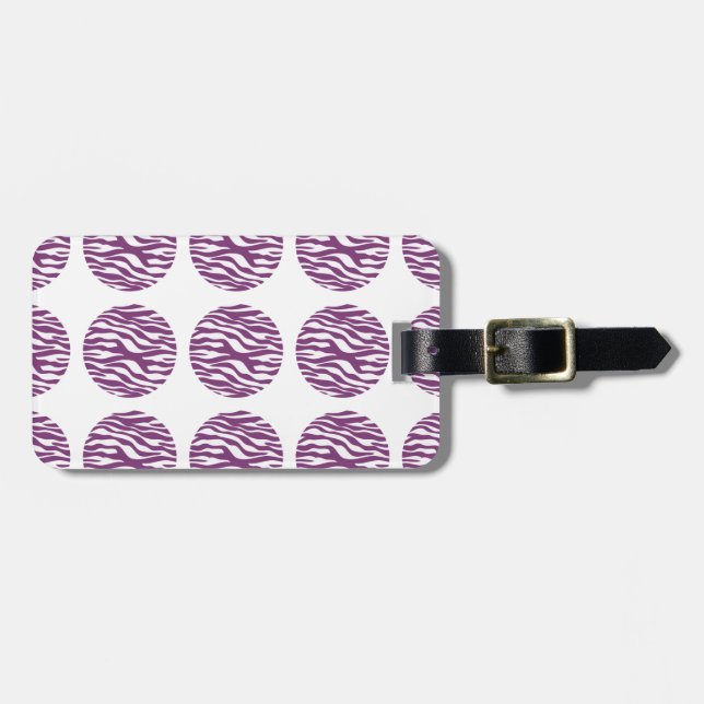 Zebra Print Polka Dots Luggage Tag (Front Horizontal)