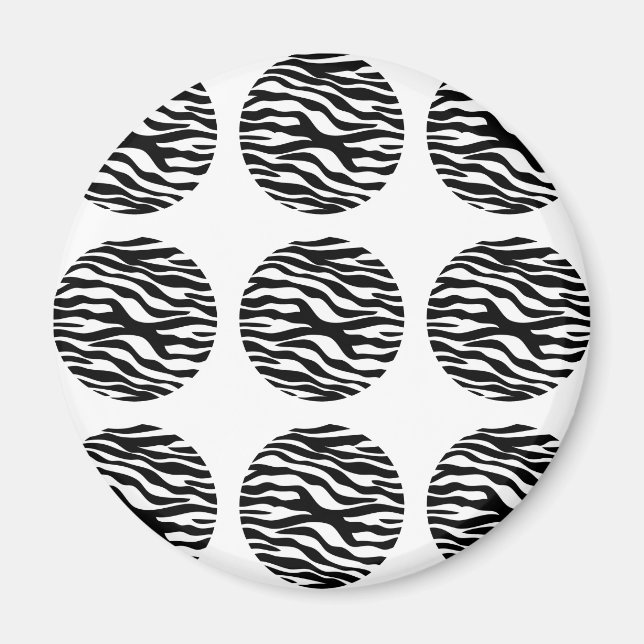 Zebra Print Polka Dots Magnet (Front)