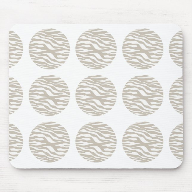 Zebra Print Polka Dots Mousepad (Front)