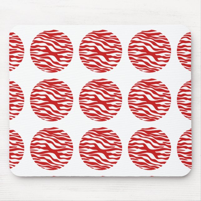 Zebra Print Polka Dots Mousepad (Front)
