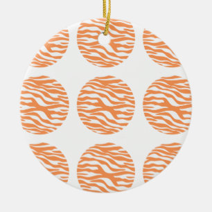 Zebra Print Polka Dots Ornament