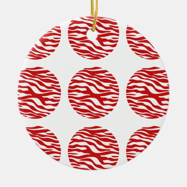 Zebra Print Polka Dots Ornament (Front)