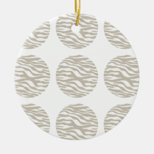 Zebra Print Polka Dots Ornament