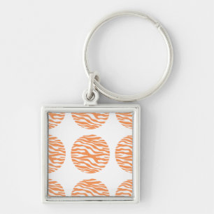 Zebra Print Polka Dots Premium Keychain
