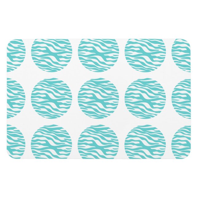 Zebra Print Polka Dots Premium Magnet (Horizontal)