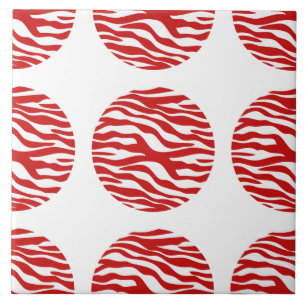 Zebra Print Polka Dots Tile