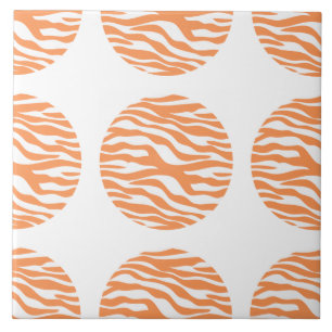 Zebra Print Polka Dots Tile