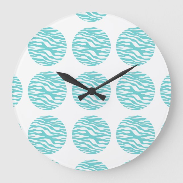 Zebra Print Polka Dots Wall Clock (Front)