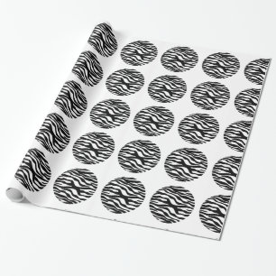 Zebra Print Polka Dots Wrapping Paper